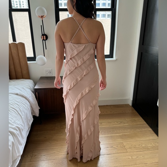 Mumu Romance Ruffle Dress - Dusty Blush Crisp - Picture 4 of 6